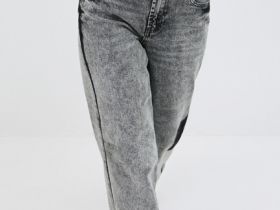 Прямые джинсы со средней посадкой, Серый