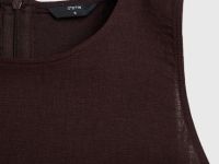 Платье А-силуэта из смесового льна, Коричневый