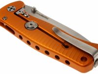 Нож складной LionSteel SR2A OS Mini, сталь Uddeholm Sleipner® Satin Finish, рукоять алюминий (Solid®), оранжевый