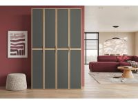 Распашной шкаф Флавир 4-160x250 Рогожка Графитовый