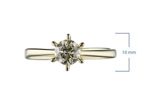 Классическое кольцо из желтого золота с бриллиантом э0301кц06160900