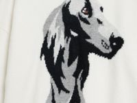 Вязаный джемпер с принтом для девочек, Бежевый