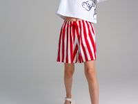 Комплект трикотажный для девочек: фуфайка (футболка), шорты