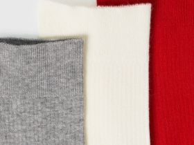 Высокие носки в рубчик, 3 пары, Красный