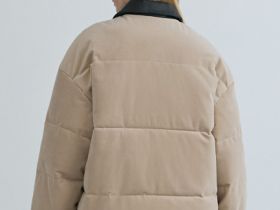 Утеплённая куртка из вельвета, Бежевый