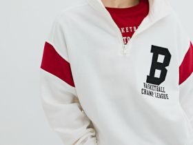 Свитшот с воротником-стойкой для мальчиков, Бежевый