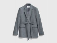 Жакет с поясом, Серый