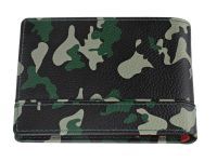 Портмоне ZIPPO, зелёно-чёрный камуфляж, натуральная кожа, 11,228,2 см
