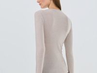 Лонгслив с шерстью, Бежевый