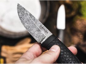 Нож с фиксированным клинком Boker Bronco Mini, сталь 80CrV2, рукоять TPE, черный
