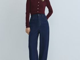 Кардиган в рубчик с шерстью, Фиолетовый