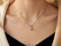 Классическая подвеска из белого золота с бриллиантом э4701пд04220203