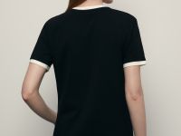 Футболка из хлопка с контрастной окантовкой