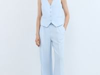 Жилет на пуговицах, Голубой