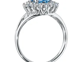 Кольцо из белого золота с топазом э4771кц04210404