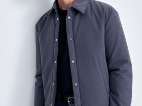 Утепленная куртка с отложным воротником