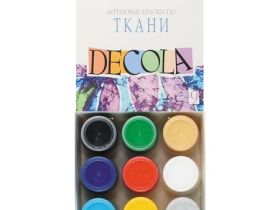 Набор акриловых красок по ткани "Decola" 9 цв 20 мл