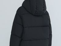 Утеплённая куртка с капюшоном, Черный