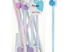 Ручка шариковая MESHU "Cute Cats. Кот с клубком" 0,7 мм, синяя, корпус ассорти