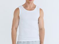 Базовая майка в рубчик, Белый