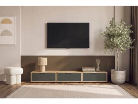 ТВ-тумба Флавир 210x27 Рогожка Графитовый