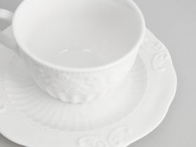 Чайная пара Emboss White