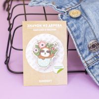 Значок Sloth in flowers