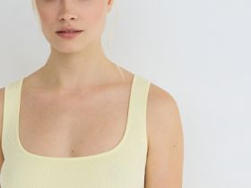 Платье в рубчик, Желтый