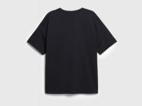 Футболка оверсайз с принтом для девочек, Черный