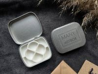 Палетка для красок "Венеция" 6х5 см, цвет серебро, пластик белый