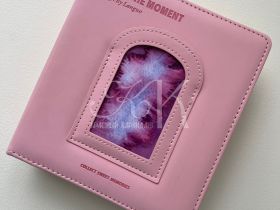 Альбом для фото и выкрасок Languo, 16х14,5х4,5 см, розовый