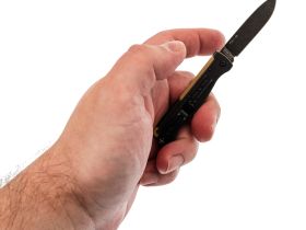 Складной нож Sanrenmu PT611-SB, сталь 12C27, рукоять нержавеющая сталь, черный