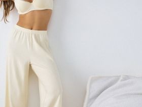 Брюки пижамные из трикотажа пуантель, Желтый