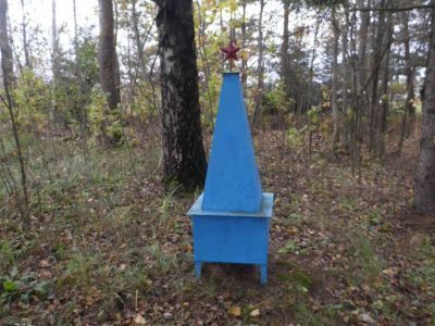 Братская могила останков 60 советских граждан, заживо сожженных гитлеровцами в 1942 г. Вместе с людьми полностью сожжена и д. Новоселки. Установлен обелиск