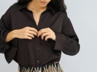 Сатиновая блузка, Коричневый