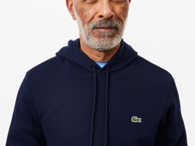 Мужское худи Lacoste классического кроя с флисом