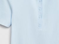 Поло в рубчик с коротким рукавом, Голубой