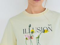 Футболка с цветочным принтом, Желтый