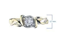 Помолвочное кольцо из комбинированного золота с бриллиантом э1001кц04200710