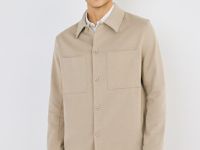 Куртка-рубашка из структурного трикотажа, Бежевый