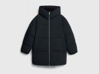 Утеплённая стёганая куртка с капюшоном, Черный
