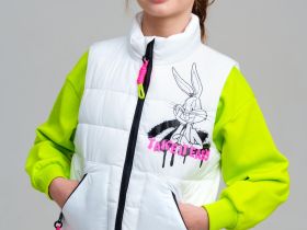 Жилет текстильный с полиуретановым покрытием для девочек