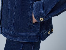 Вельветовая куртка с эффектом стирки, Синий