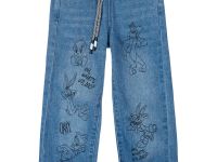 Брюки текстильные джинсовые для девочек