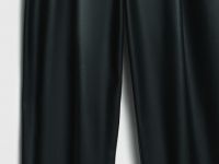 Брюки О-силуэта из искусственной кожи, Черный