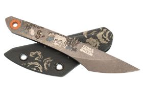 Скелетный нож N.C.Custom Киридаши Koi Ёжик в тумане, сталь AUS-8