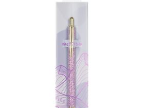Ручка шариковая автоматическая MESHU "Pink shimmer" 1,0 мм, синяя