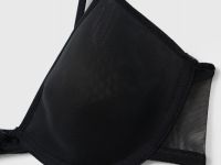 Бюстгальтер на косточках с сетчатыми чашками, Черный