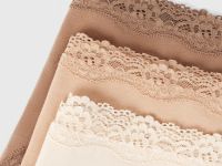 Трусы-бразилиана с кружевом, 3 шт., Бежевый