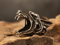 Бусина для темляка Голова волка, мельхиор